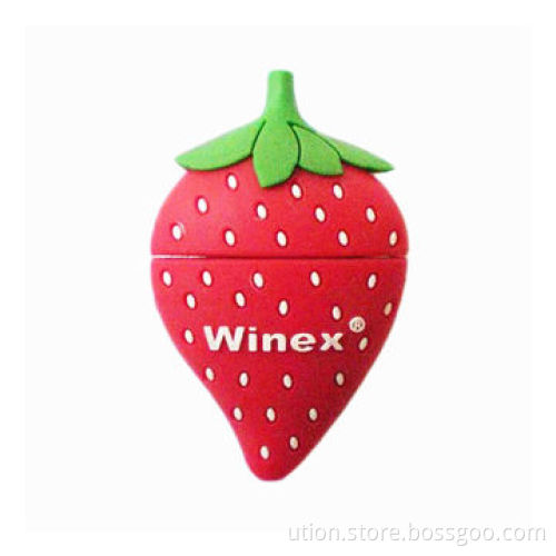 Strawberry USB Flash Drive with 1 to 32GB Memory Capacity and OEM Orders Welcomed
